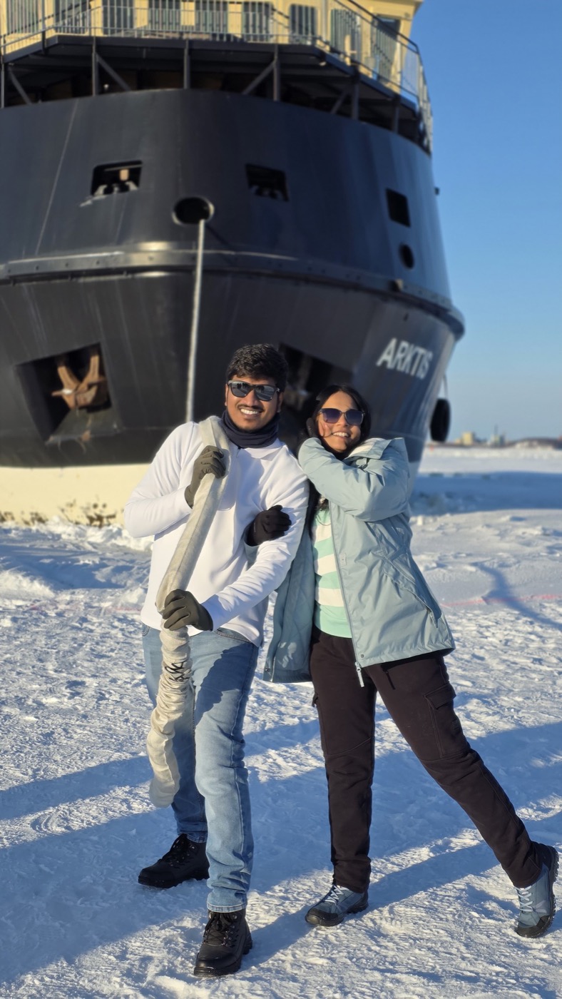 The Arktis icebreaker ship in the frozen sea, Lapland Finland